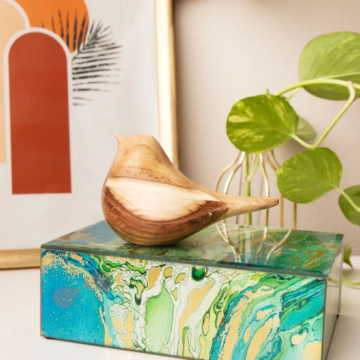 Wood Songbird Cremation Keepsake