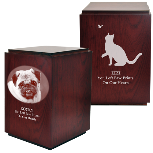 Classic Cherry Finish Wood Pet 200 cu in Cremation Urn-Cremation Urns-New Memorials-Afterlife Essentials