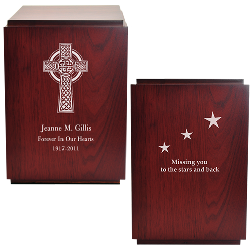 Cherry Finish Wood with Oval Photo Frame 200 cu in Cremation Urn-Cremation Urns-New Memorials-Afterlife Essentials