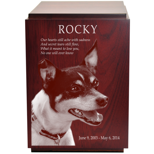 Classic Cherry Finish Wood Pet 200 cu in Cremation Urn-Cremation Urns-New Memorials-Afterlife Essentials