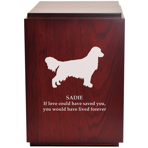 Classic Cherry Finish Wood Pet 200 cu in Cremation Urn-Cremation Urns-New Memorials-Afterlife Essentials
