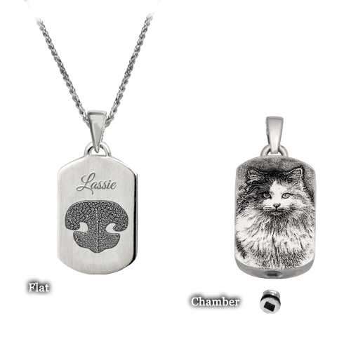 Petite Dog Tag Noseprint Cremation Jewelry-Jewelry-New Memorials-Afterlife Essentials