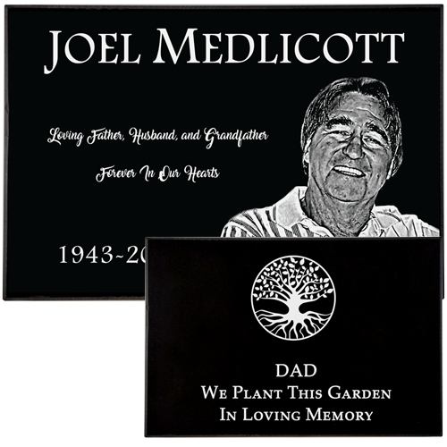 Photo Laser Engraved Granite Flat Headstone- 2" thick-Headstones-New Memorials-Afterlife Essentials