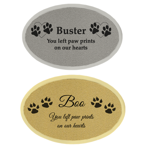 Engraved Pet Memorial Plaque - Small Oval, 2 finishes-Plaques-New Memorials-Afterlife Essentials