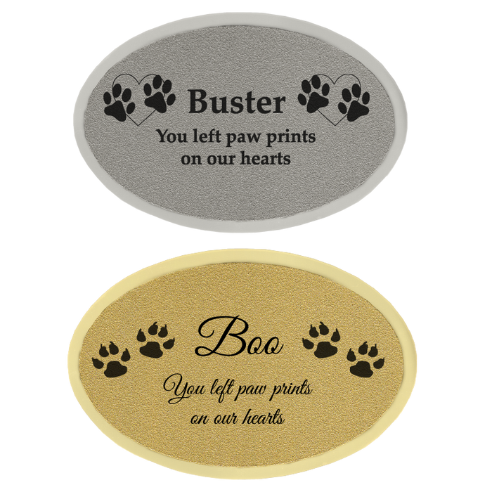 Engraved Pet Memorial Plaque - Small Oval, 2 finishes-Plaques-New Memorials-Afterlife Essentials