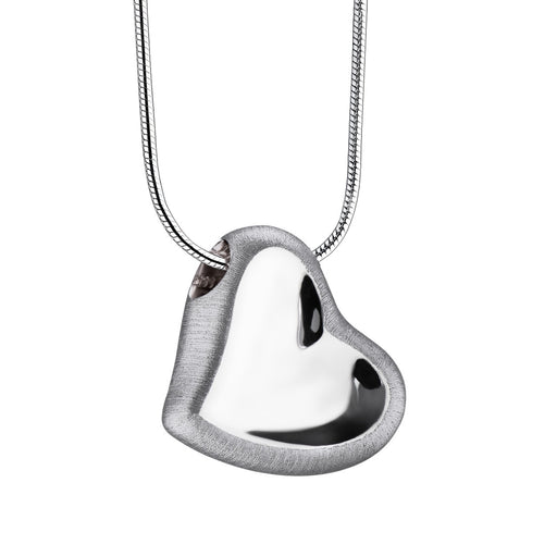 Leaning Heart Cremation Pendant, Silver Jewelry-Jewelry-Urns of Distinction-Afterlife Essentials