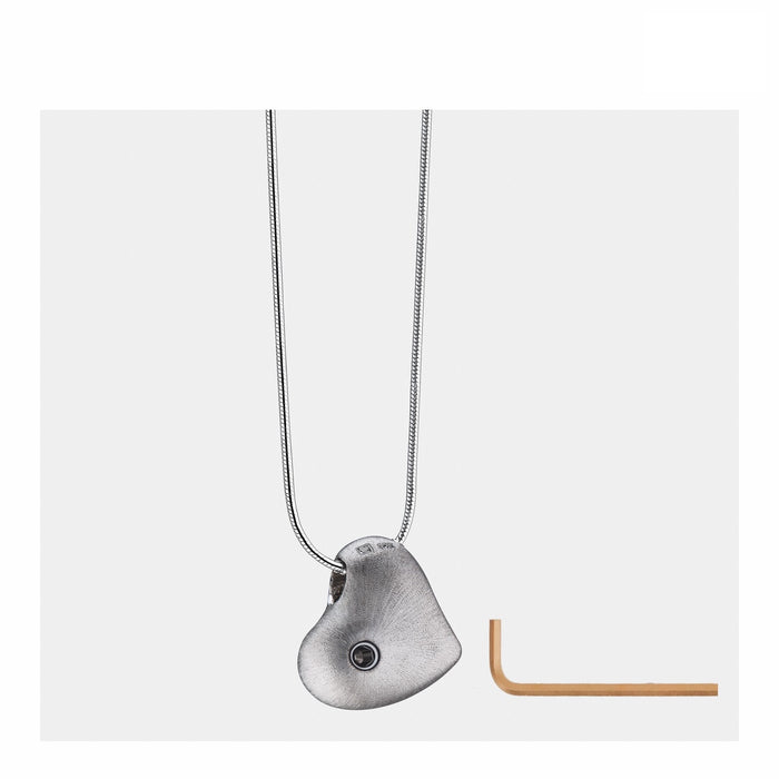 Leaning Heart Cremation Pendant, Silver Jewelry-Jewelry-Urns of Distinction-Afterlife Essentials