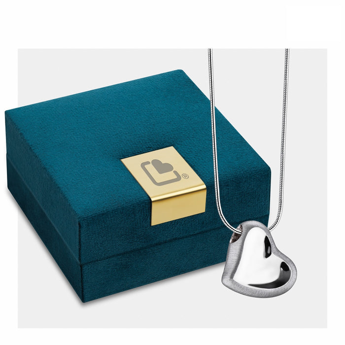 Leaning Heart Cremation Pendant, Silver Jewelry-Jewelry-Urns of Distinction-Afterlife Essentials