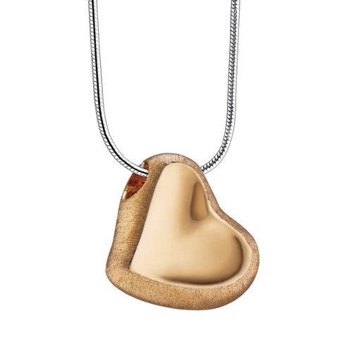 Leaning Heart Cremation Pendant, Gold-Plated Jewelry-Jewelry-Urns of Distinction-Afterlife Essentials