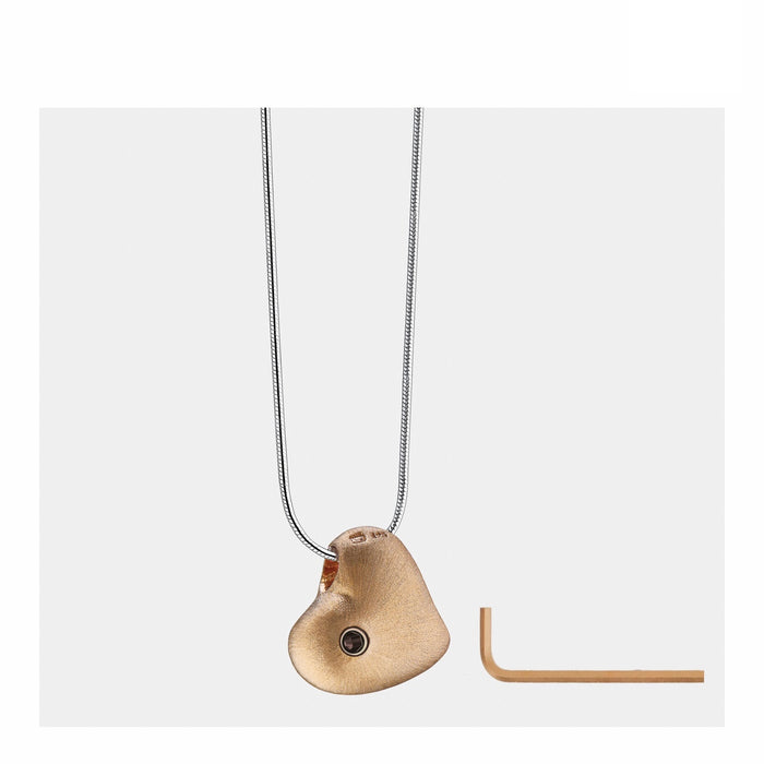 Leaning Heart Cremation Pendant, Gold-Plated Jewelry-Jewelry-Urns of Distinction-Afterlife Essentials