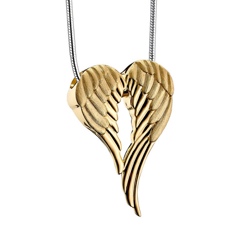 Angel Wings Cremation Pendant, Gold-Plated Jewelry-Jewelry-Urns of Distinction-Afterlife Essentials