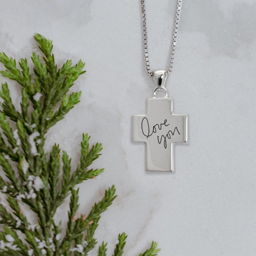 Cross Fingerprint Standard Size Cremation Jewelry-Jewelry-New Memorials-Afterlife Essentials