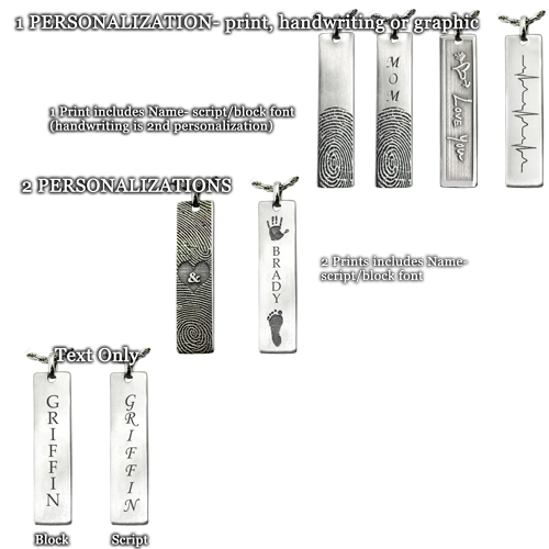 Personalized Bar Pendant Vertical- Flat Memorial Jewelry-Jewelry-New Memorials-Afterlife Essentials