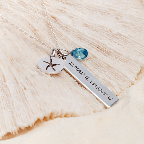 Personalized Bar Pendant Vertical- Flat Memorial Jewelry-Jewelry-New Memorials-Afterlife Essentials