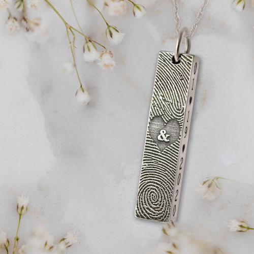 Personalized Bar Pendant Vertical- Chamber Cremation Jewelry-Jewelry-New Memorials-Afterlife Essentials