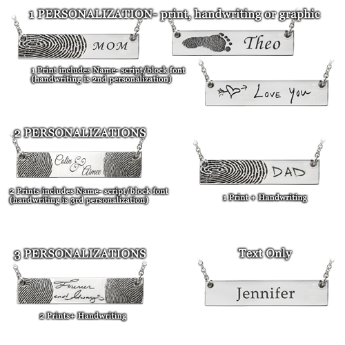 Personalized Bar Pendant Horizontal- Flat Memorial Jewelry-Jewelry-New Memorials-Afterlife Essentials