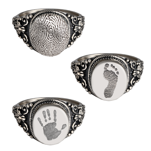 Round Ring Fingerprint Cremation Jewelry-Jewelry-New Memorials-Afterlife Essentials