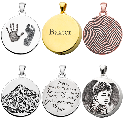 Personalized Round Cremation Jewelry-Jewelry-New Memorials-Afterlife Essentials