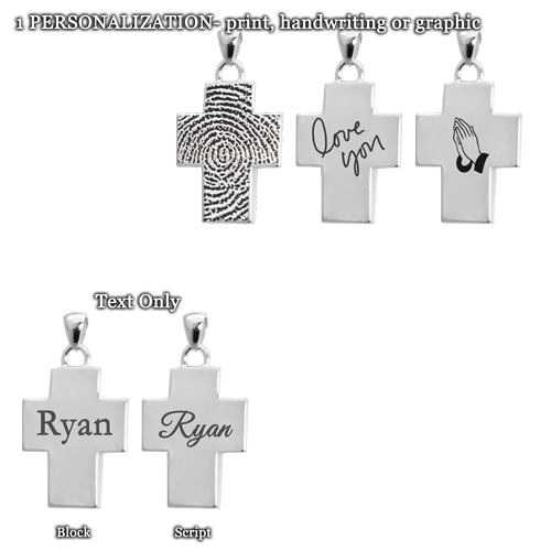 Cross Fingerprint Standard Size Cremation Jewelry-Jewelry-New Memorials-Afterlife Essentials