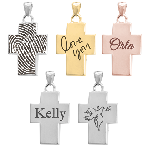 Cross Fingerprint Standard Size Cremation Jewelry-Jewelry-New Memorials-Afterlife Essentials