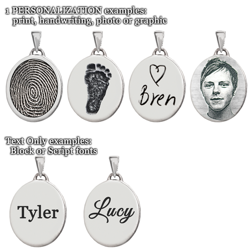 Petite Oval Engraved Fingerprint-Jewelry-New Memorials-Afterlife Essentials