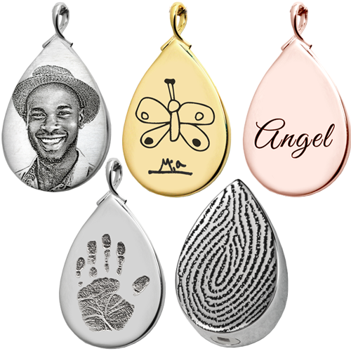 Teardrop Handprint Pendant Cremation Jewelry-Jewelry-New Memorials-Afterlife Essentials