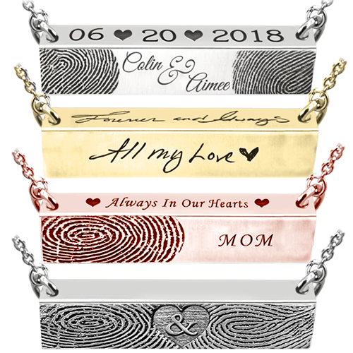 Personalized Bar Pendant Horizontal- Chamber Cremation Jewelry-Jewelry-New Memorials-Afterlife Essentials
