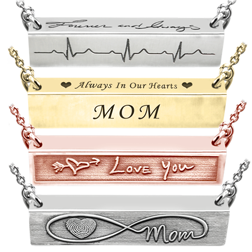 Personalized Bar Pendant Horizontal- Chamber Cremation Jewelry-Jewelry-New Memorials-Afterlife Essentials