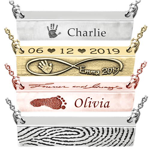 Personalized Bar Pendant Horizontal- Chamber Cremation Jewelry-Jewelry-New Memorials-Afterlife Essentials