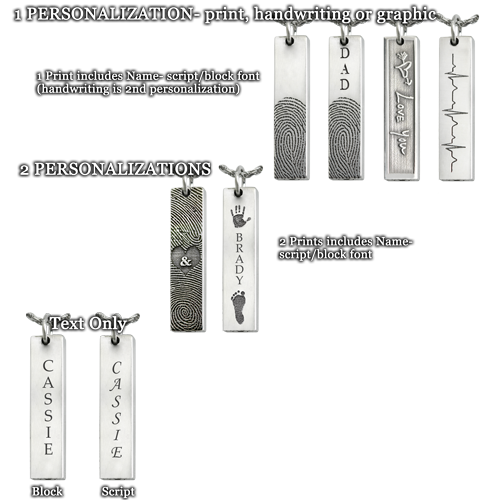 Personalized Bar Pendant Vertical- Chamber Cremation Jewelry-Jewelry-New Memorials-Afterlife Essentials