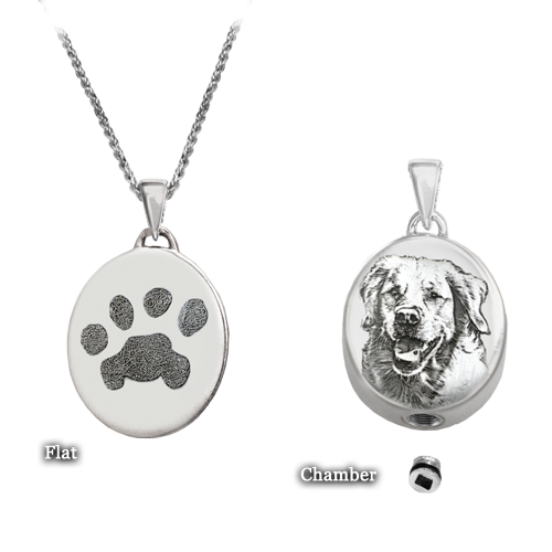 Pet Personalized Petite Oval Cremation Jewelry-Jewelry-New Memorials-Afterlife Essentials