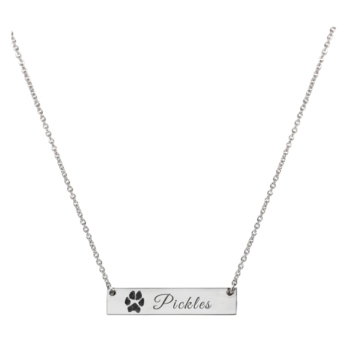 Pet Personalized Bar Pendant Horizontal- Flat Memorial Jewelry-Jewelry-New Memorials-Afterlife Essentials