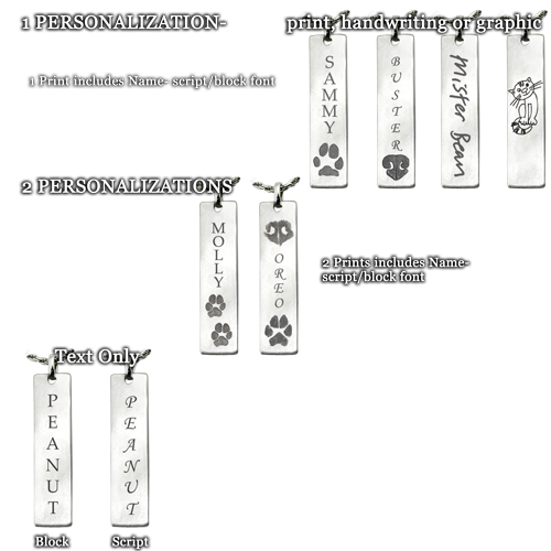 Pet Personalized Bar Pendant Vertical- Flat Memorial Jewelry-Jewelry-New Memorials-Afterlife Essentials