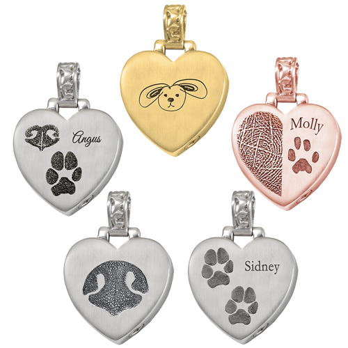 Pet Personalized Heart with Filigree Bail Cremation Jewelry-Jewelry-New Memorials-Afterlife Essentials