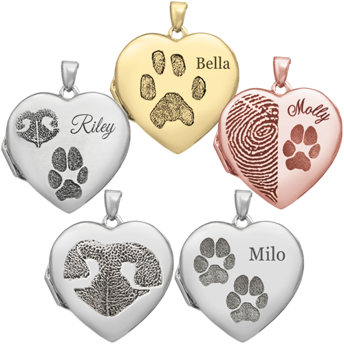 Pet Personalized Heart Double-Photo Locket Jewelry-Jewelry-New Memorials-Afterlife Essentials