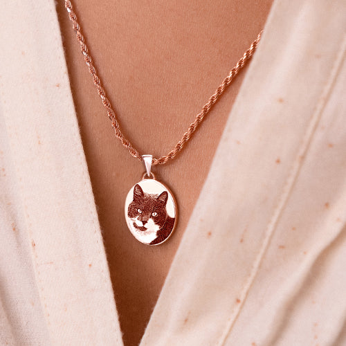 Petite Oval Pawprint Cremation Jewelry-Jewelry-New Memorials-Afterlife Essentials