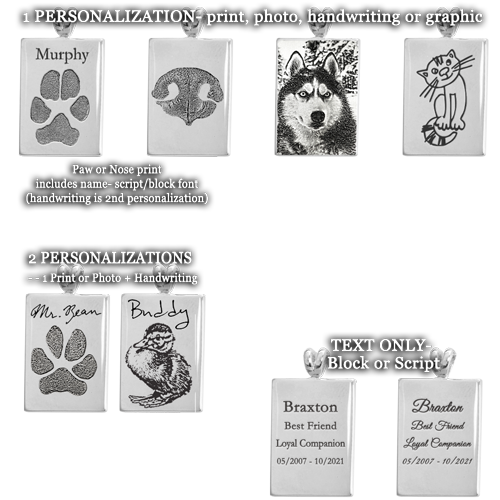 Pet Personalized Rectangle Cremation Jewelry-Jewelry-New Memorials-Afterlife Essentials