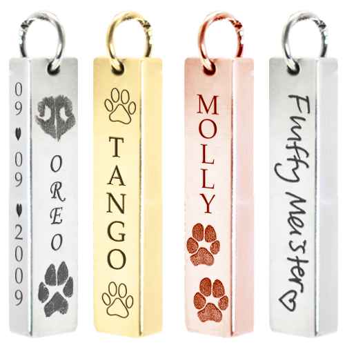 Pet Personalized Bar Pendant Vertical- Chamber Cremation Jewelry-Jewelry-New Memorials-Afterlife Essentials