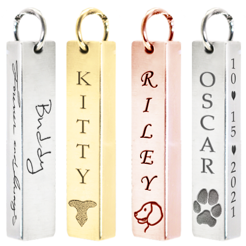 Pet Personalized Bar Pendant Vertical- Chamber Cremation Jewelry-Jewelry-New Memorials-Afterlife Essentials