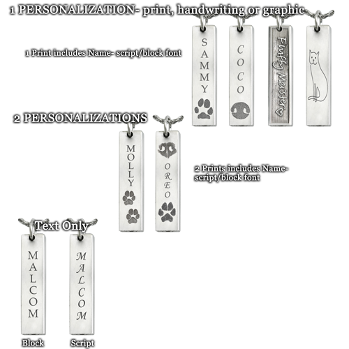 Pet Personalized Bar Pendant Vertical- Chamber Cremation Jewelry-Jewelry-New Memorials-Afterlife Essentials