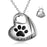 Paw Print Heart Pendant Cremation Jewelry