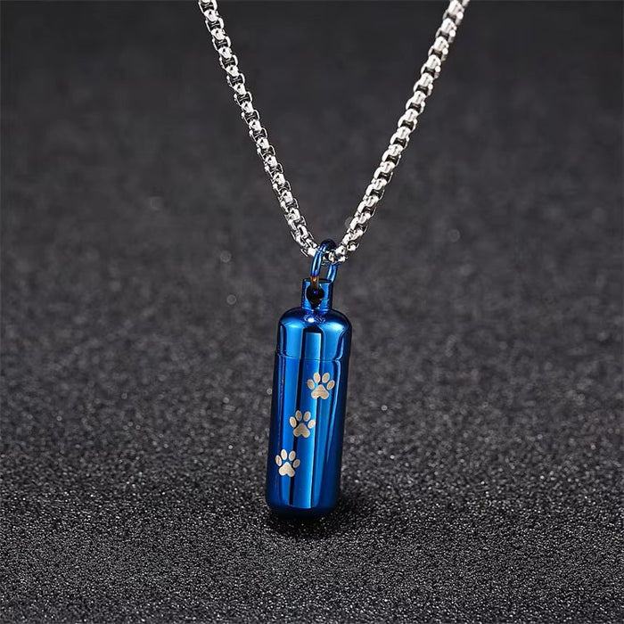 Paw Print Vial for Ashes Cremation Jewelry