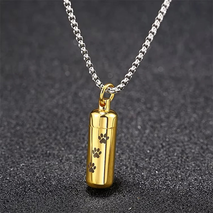 Paw Print Vial for Ashes Cremation Jewelry