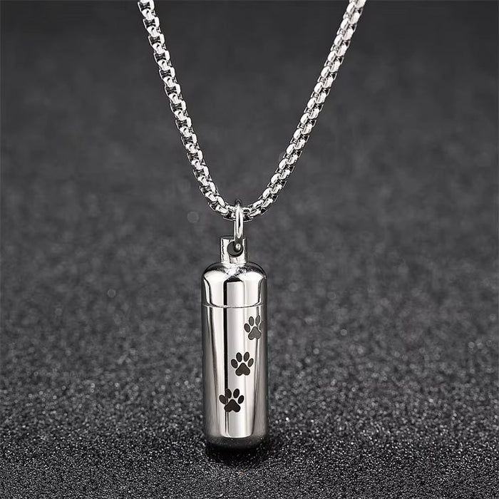 Paw Print Vial for Ashes Cremation Jewelry