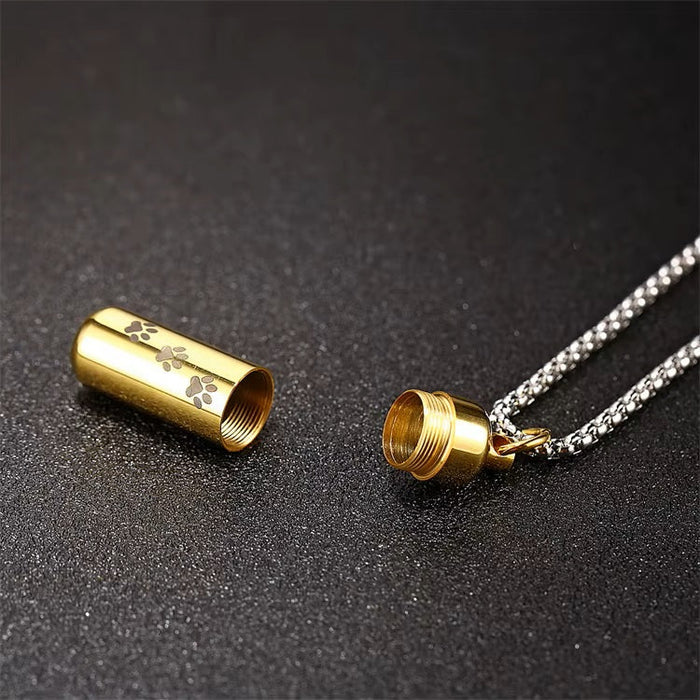 Paw Print Vial for Ashes Cremation Jewelry