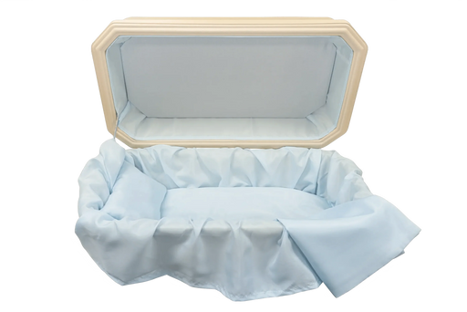 Platinum Pet Casket - Almond with Blue-Pet Caskets-Titan Caskets-Medium-Afterlife Essentials
