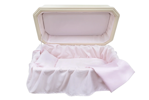 Platinum Pet Casket - Almond with Pink-Pet Caskets-Titan Caskets-Afterlife Essentials