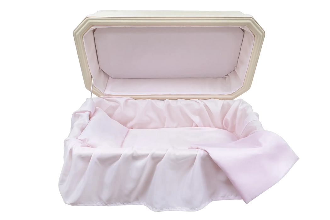 Platinum Pet Casket - Almond with Pink-Pet Caskets-Titan Caskets-Afterlife Essentials