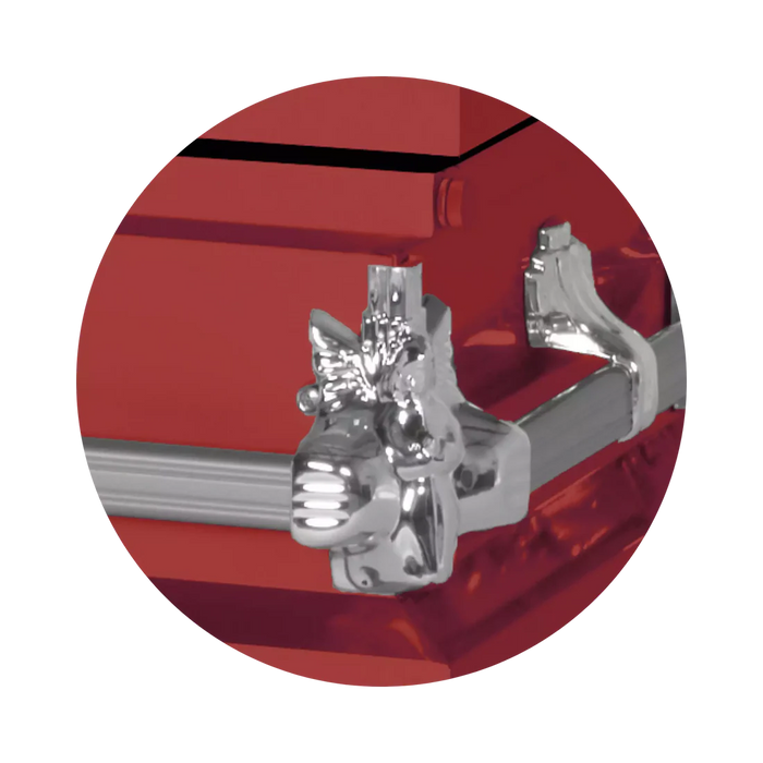 Steel Pet Casket - Red-Pet Caskets-Titan Caskets-Afterlife Essentials