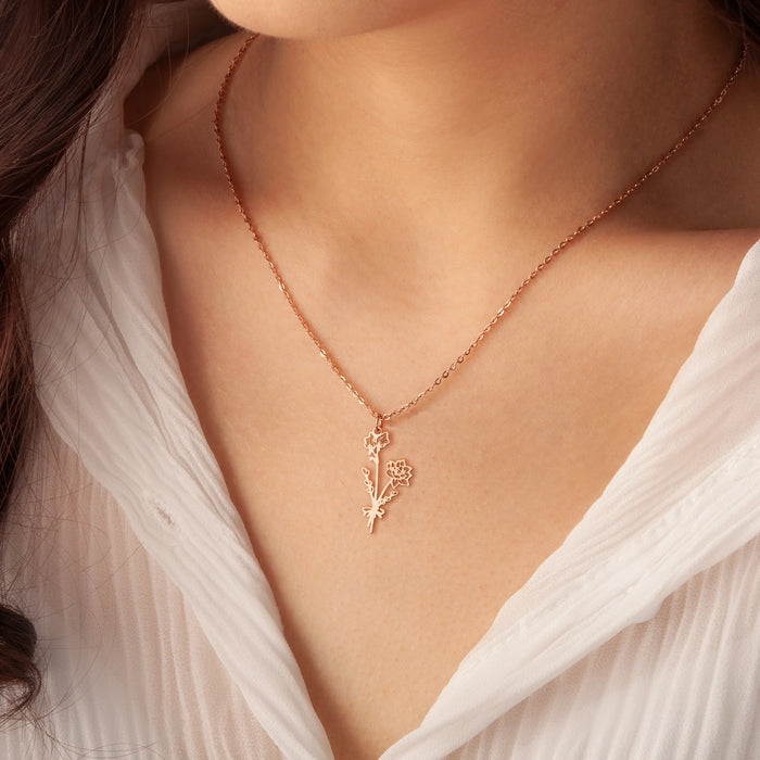 Birth Flower Bouquet Necklace-Jewelry-Anavia-Afterlife Essentials